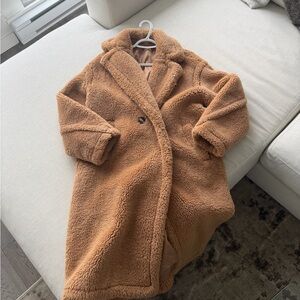 Cozy Teddy Faux Shearling Jacket in Camel